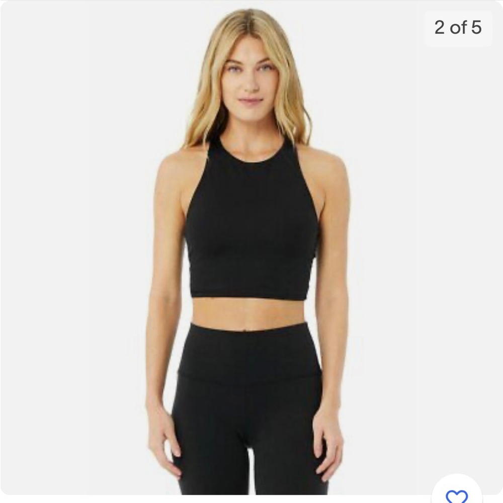 Alo Yoga Movement Lace Up Back Crop Top Sports Bra